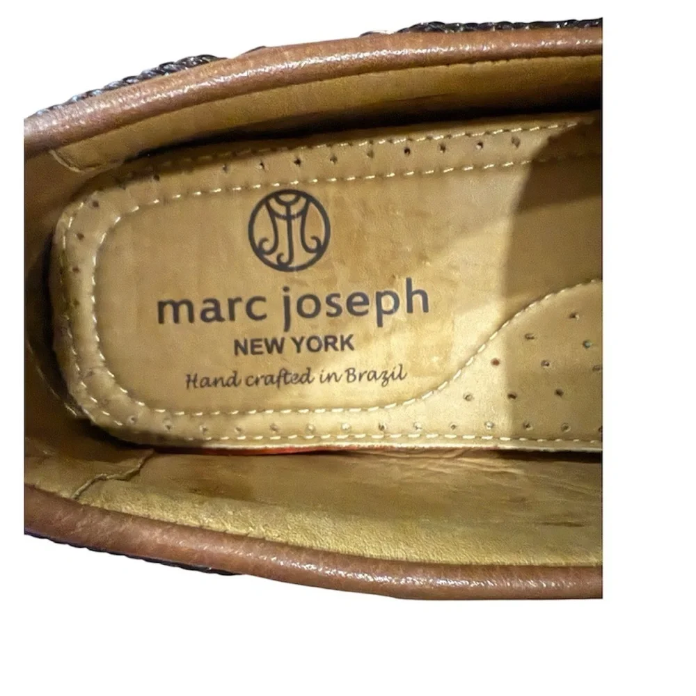 Marc Joseph New York Handcrafted Leather Driving Moccasins Loafers Brown Size 10 - Picture 5 of 10